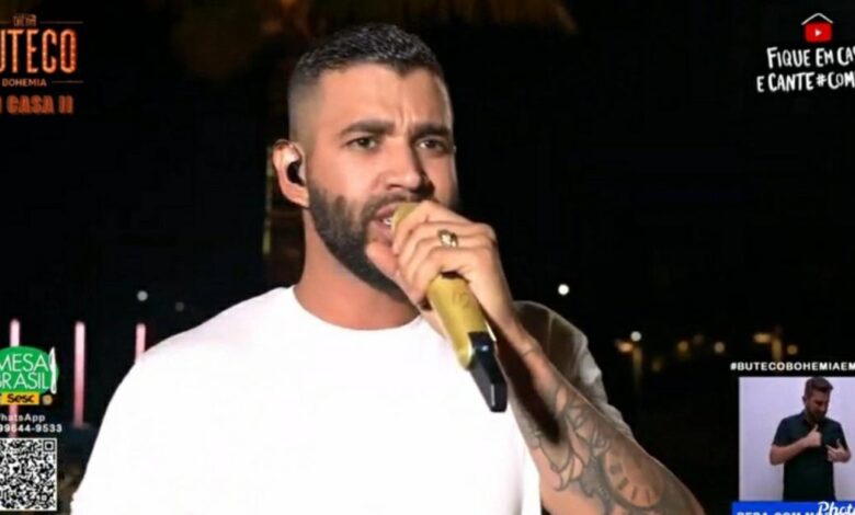 Gusttavo Lima volta atrás e anuncia nova live após suspender shows por polêmica com bebida