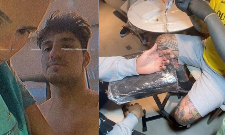 Gabriel Medina faz tatuagem igual à de Yasmin Brunet: ‘love’