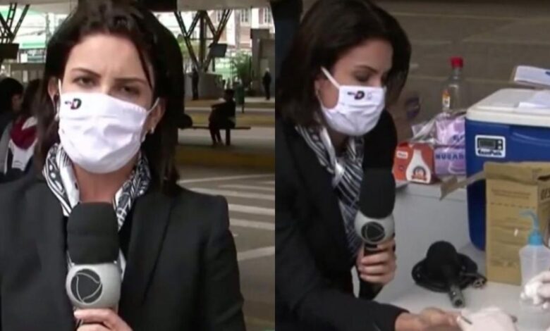 Repórter Kelly Borges, que realizou exame ao vivo e testou positivo para coronavírus, é isolada
