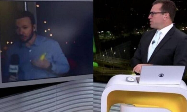 Repórter da Globo é surpreendido ao aparecer sem máscara e foge de entrada ao vivo