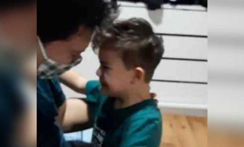 Menino de 5 anos chora emocionado ao rever o pai que ficou 20 dias em UTI por coronavírus