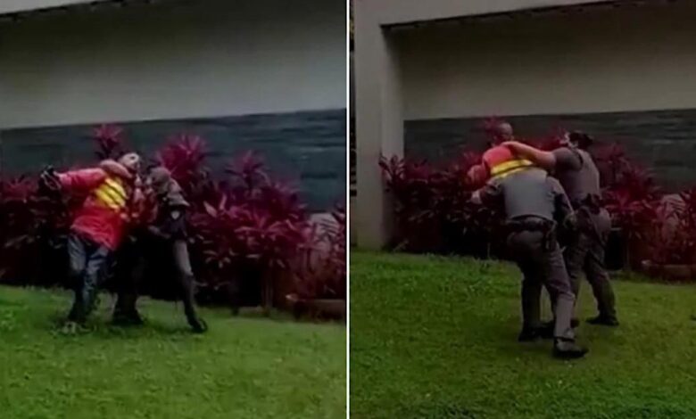 Vídeo exibe entregador de aplicativo sendo sufocado por policiais em SP: ‘não consigo respirar’