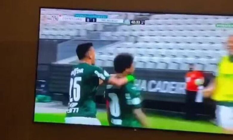 Felipe Melo filma gol de pênalti do Palmeiras e ironiza Corinthians: “Chupa, gambá”